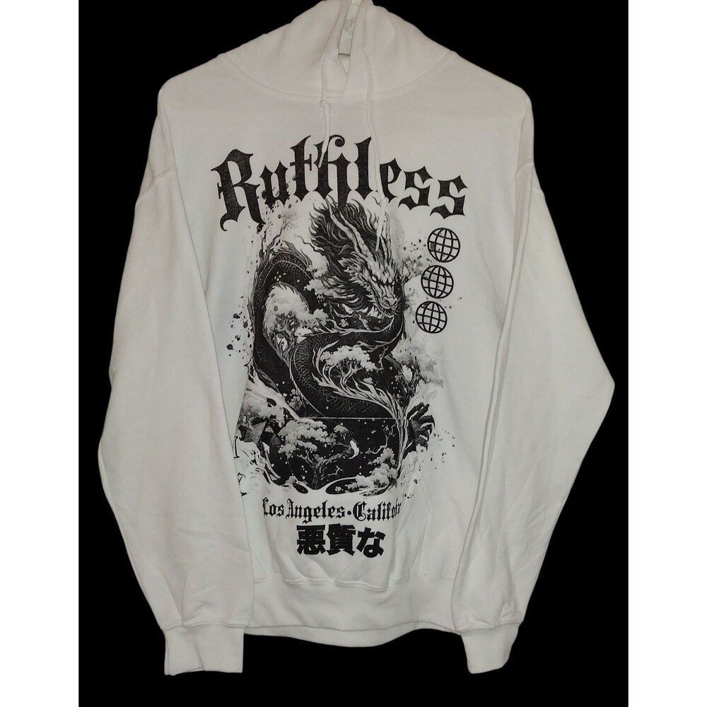 Nova Men Hoodie Men's Size Medium RUTHLESS Graphic Print Dragon New without Tags